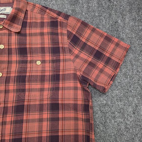 Grayers Clothiers Shirt Mens Medium Red Gray Plaid Short Sleeve Cotton Casual - Picture 13 of 15